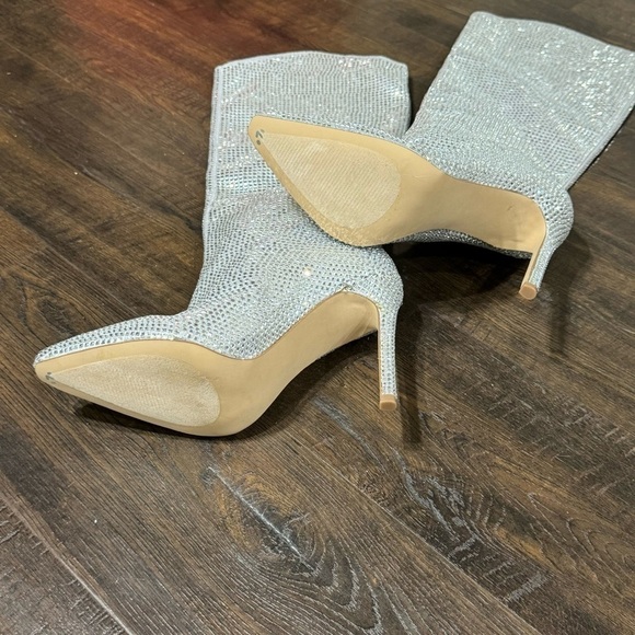 Steve Madden Violetta Glass Rhinestone Tall Pull-On Boots Size 7.5 Women - Picture 5 of 10